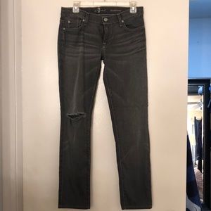 Gray distressed 7fam Roxanne size 29